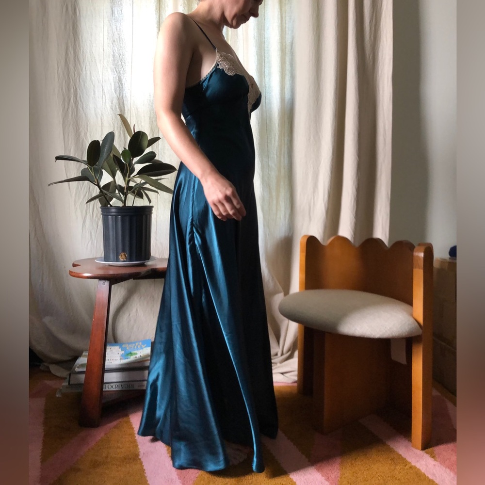 Jonquil by Diane Samandi peacock green bridal nightgown